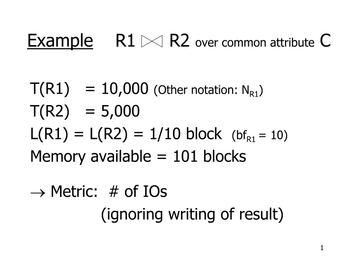 example r1 r2 over common attribute c