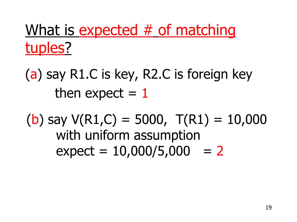 what is expected of matching tuples