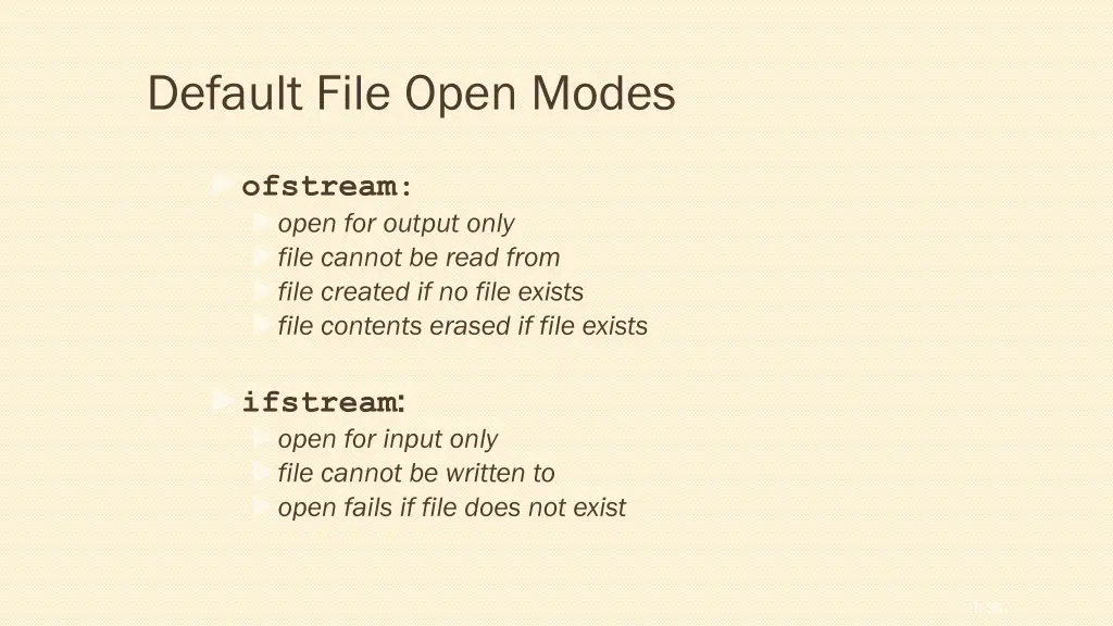 default file open modes