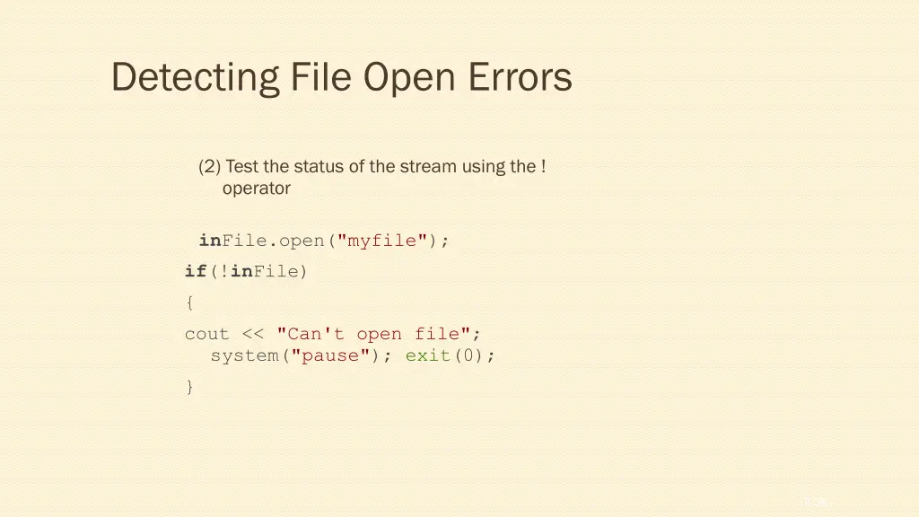detecting file open errors 1