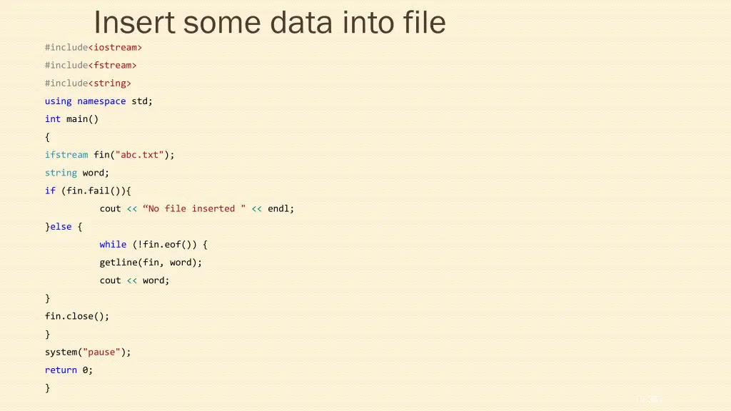 insert some data into file include iostream 1