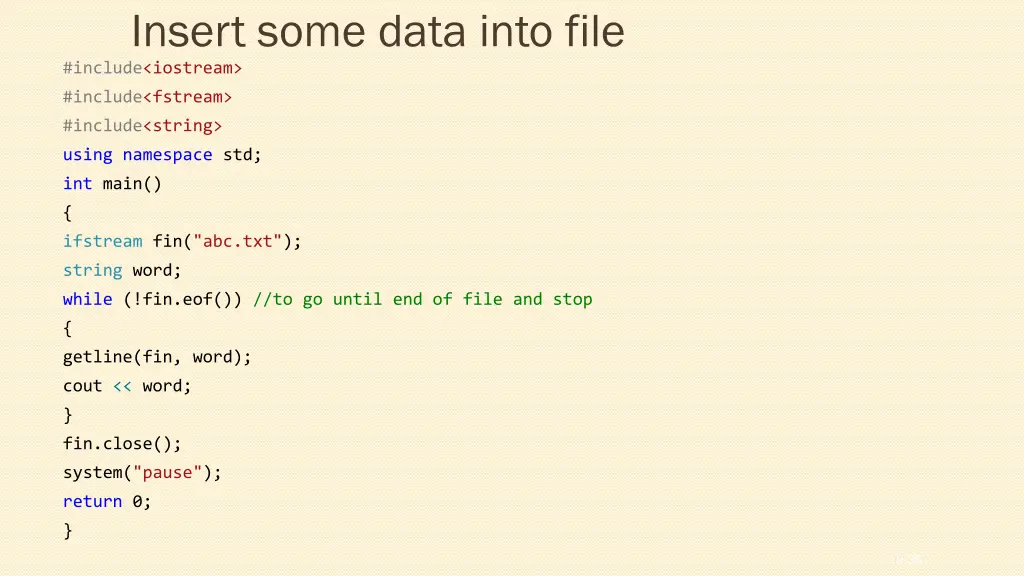 insert some data into file include iostream