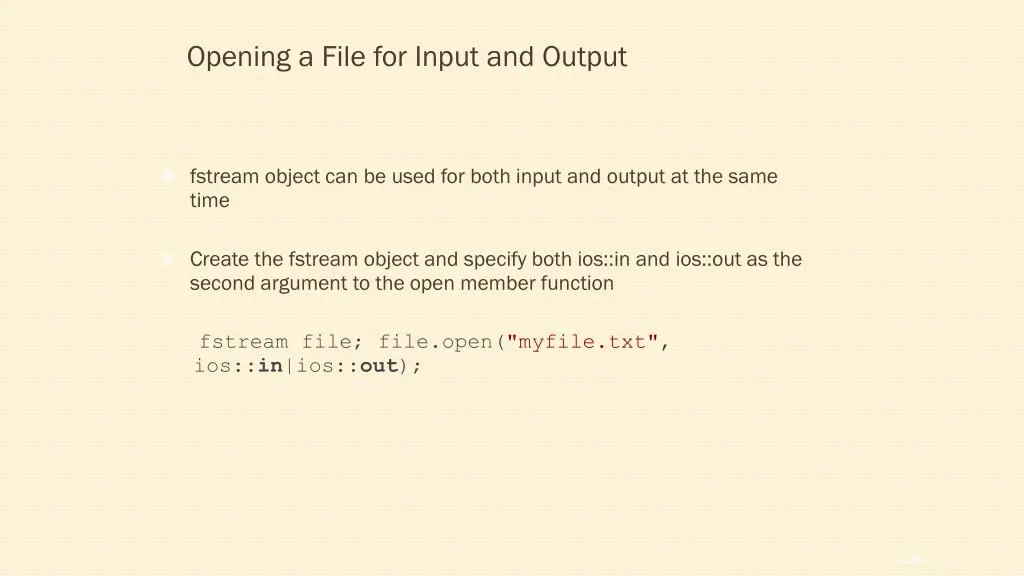 opening a file for input and output