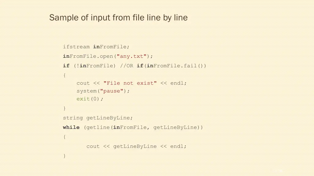 sample of input from file line by line