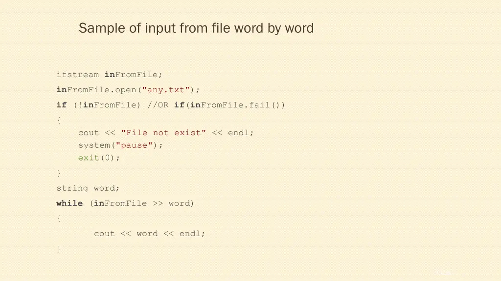 sample of input from file word by word