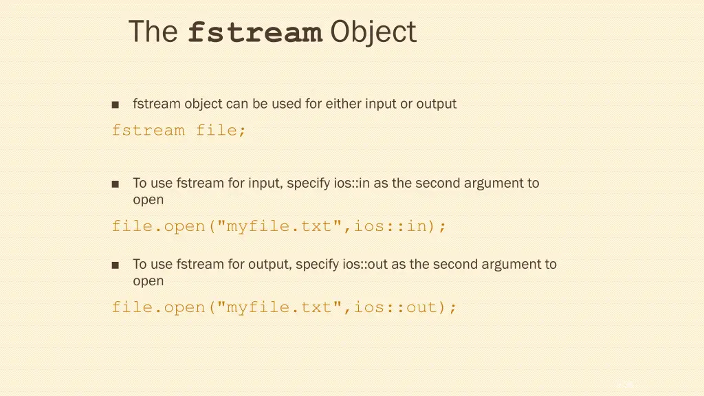 the fstream object