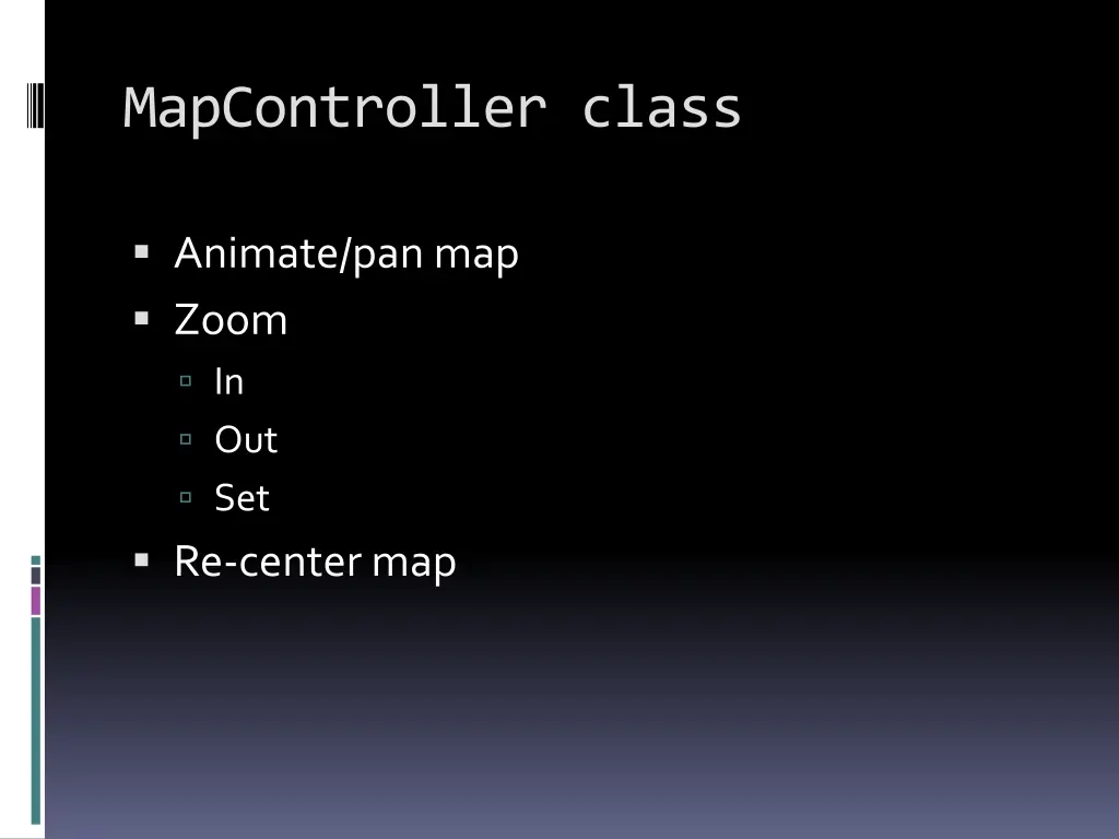 mapcontroller class