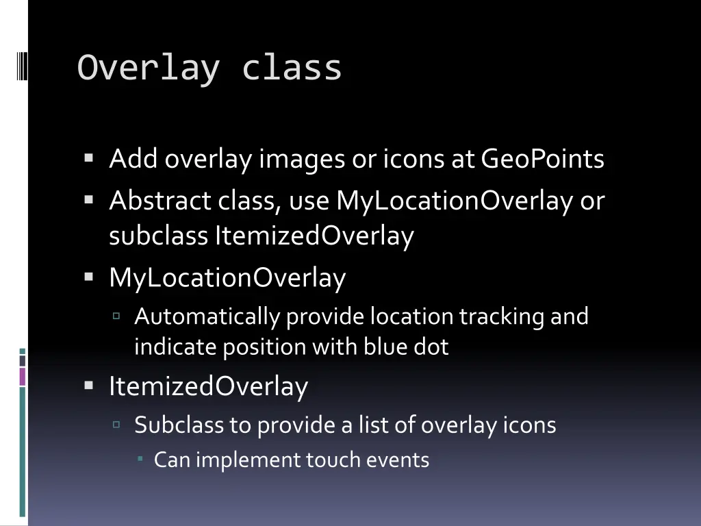 overlay class