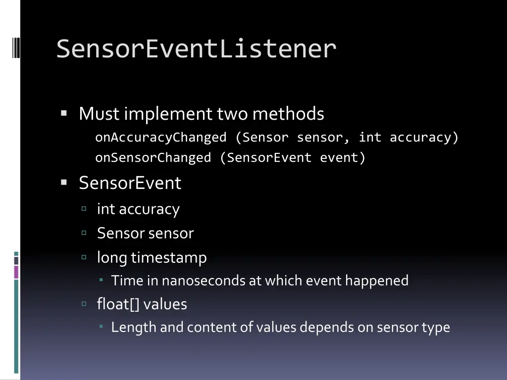 sensoreventlistener
