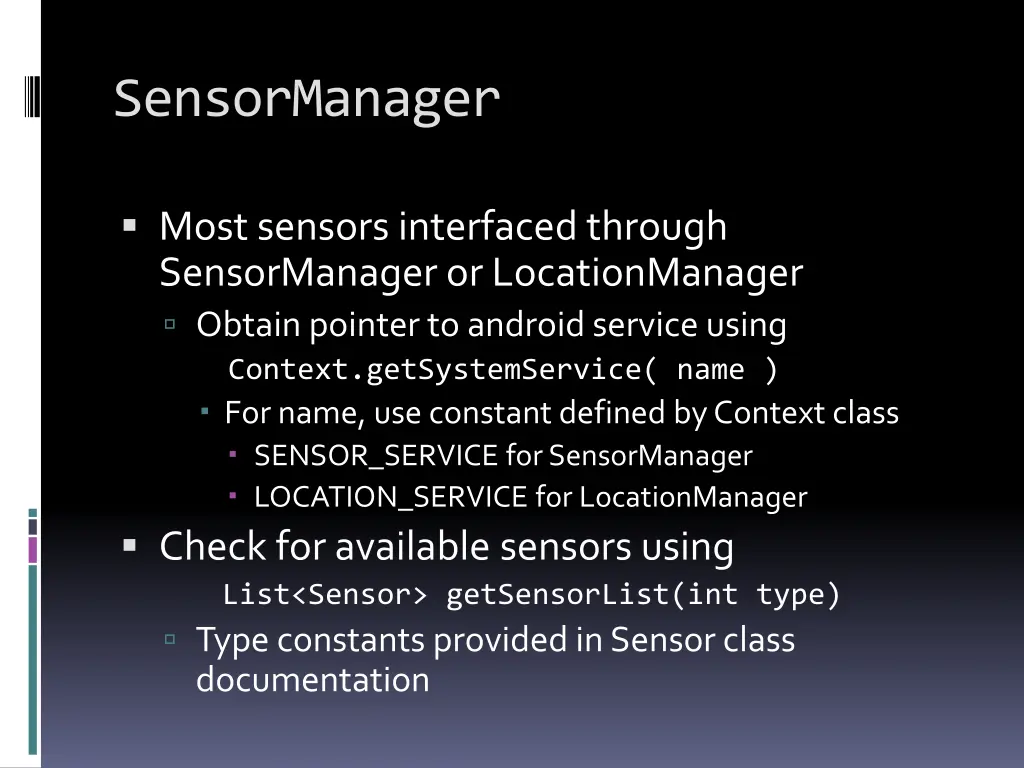 sensormanager