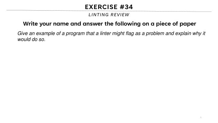 exercise 34 linting review