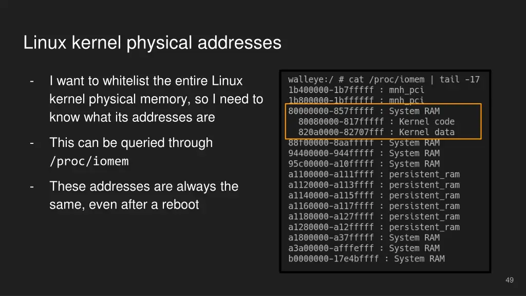 linux kernel physical addresses