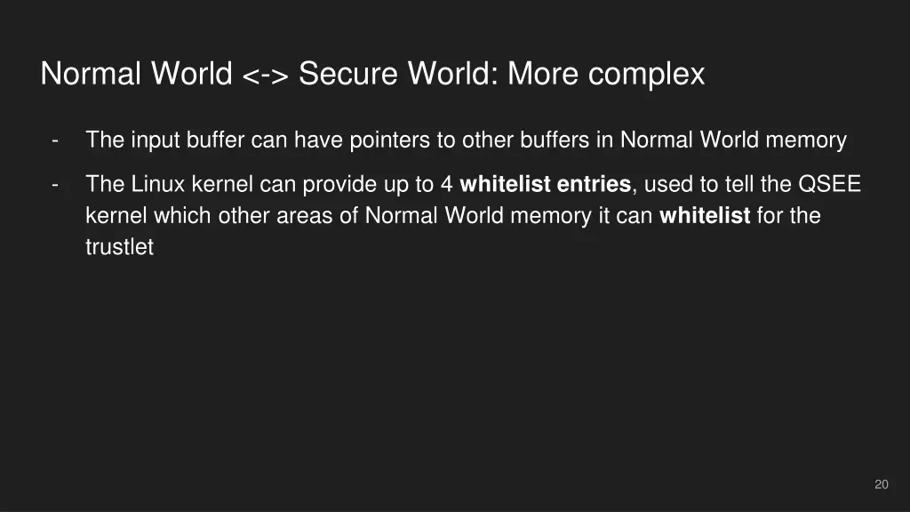 normal world secure world more complex