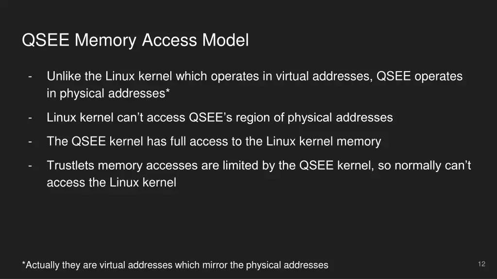 qsee memory access model