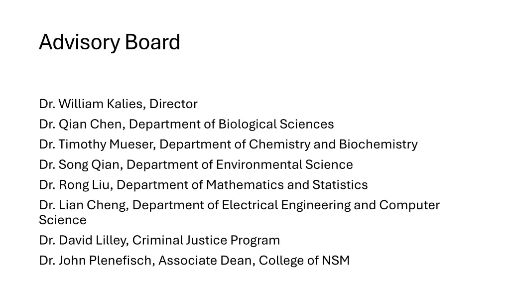 advisory board
