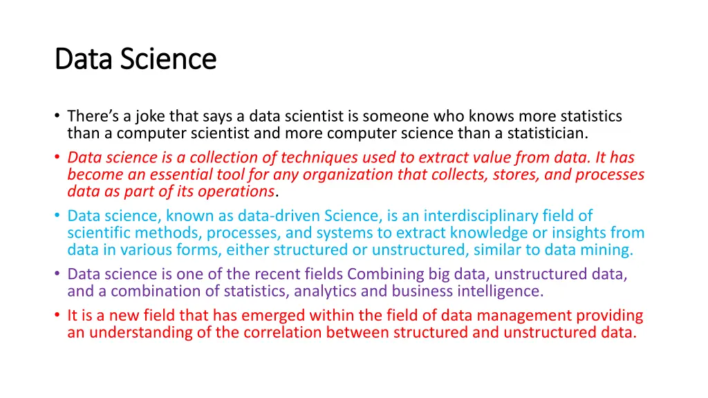 data science data science