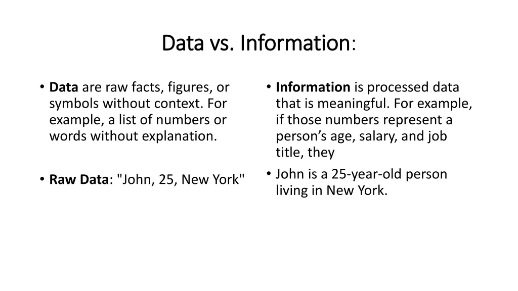 data vs information data vs information