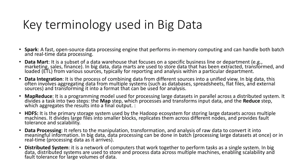 key terminology used in big data 2