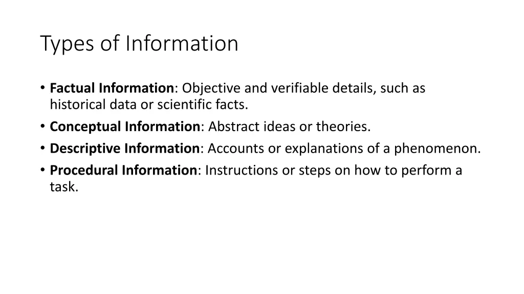types of information