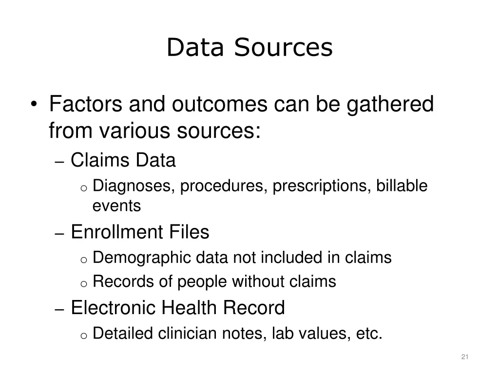 data sources