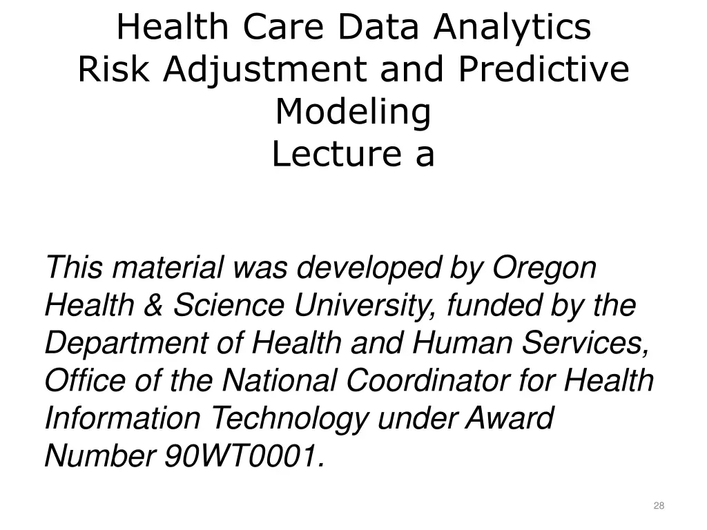 health care data analytics risk adjustment