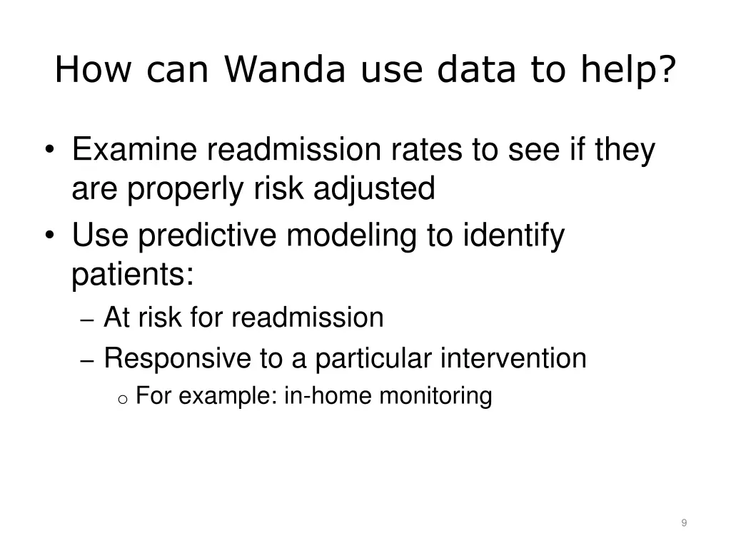 how can wanda use data to help