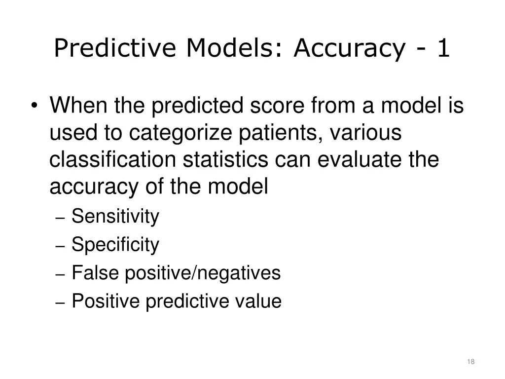 predictive models accuracy 1