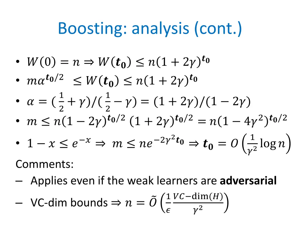 boosting analysis cont