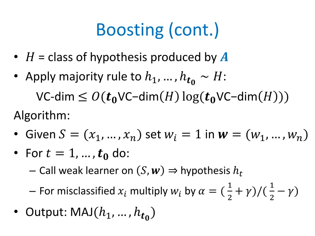 boosting cont