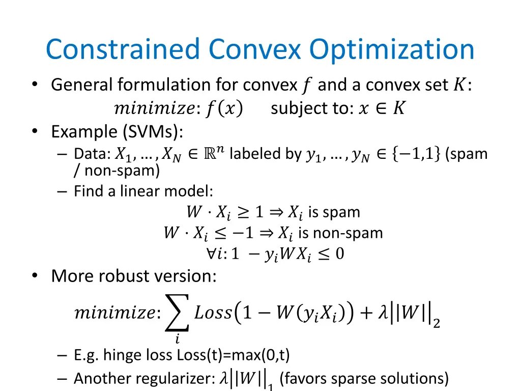 constrained convex optimization general