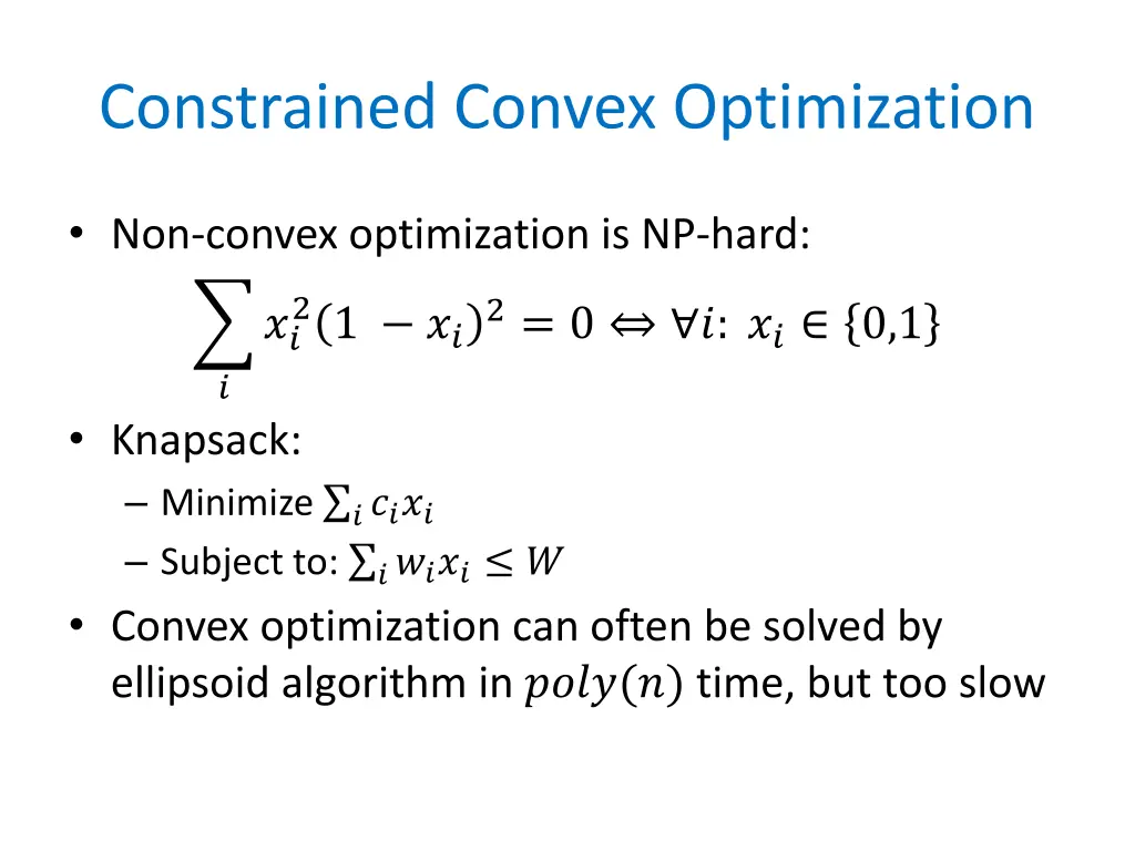 constrained convex optimization