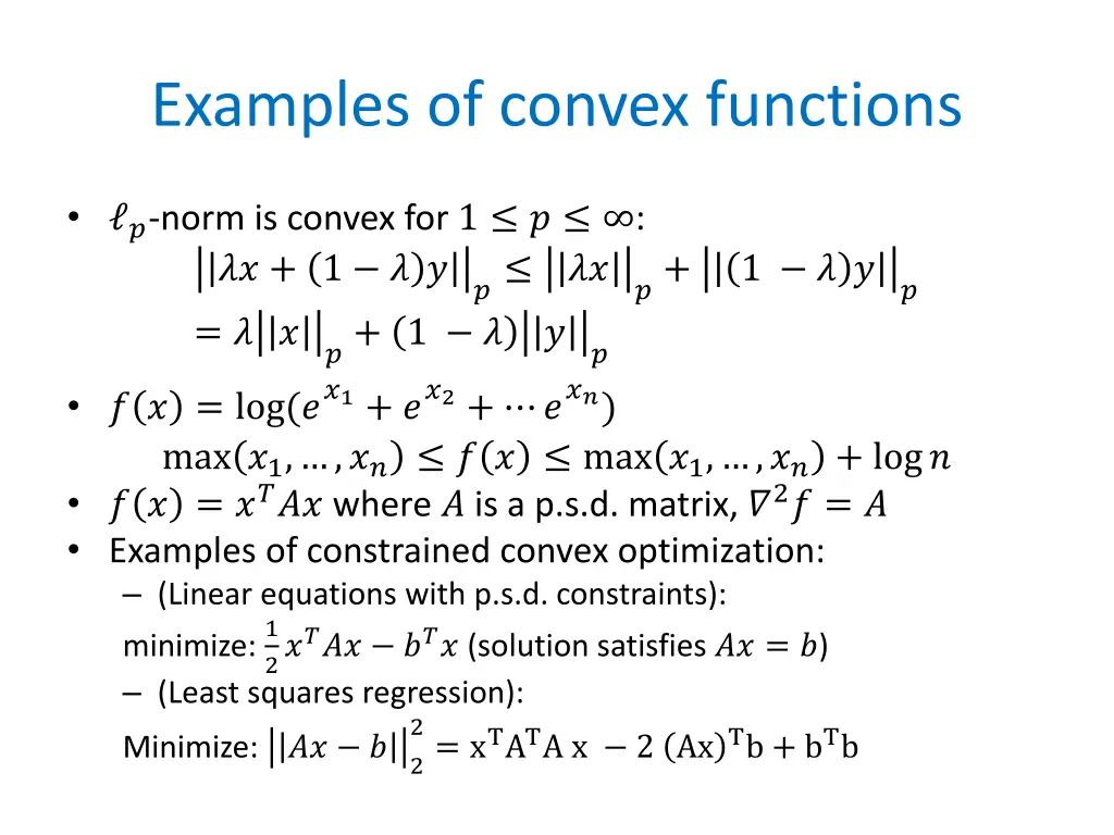 examples of convex functions