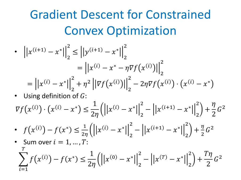 gradient descent for constrained convex 1