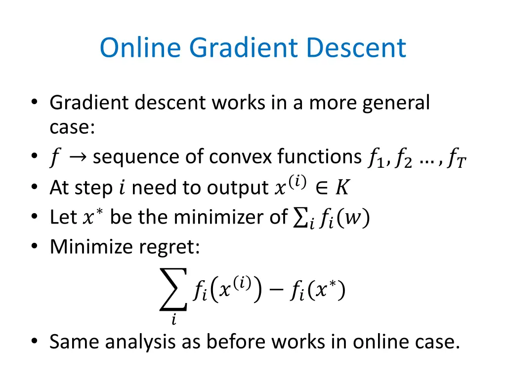 online gradient descent