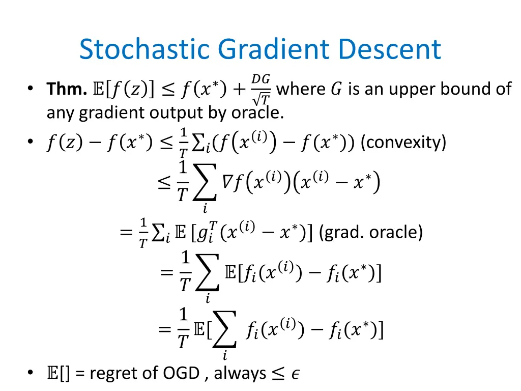 stochastic gradient descent any gradient output