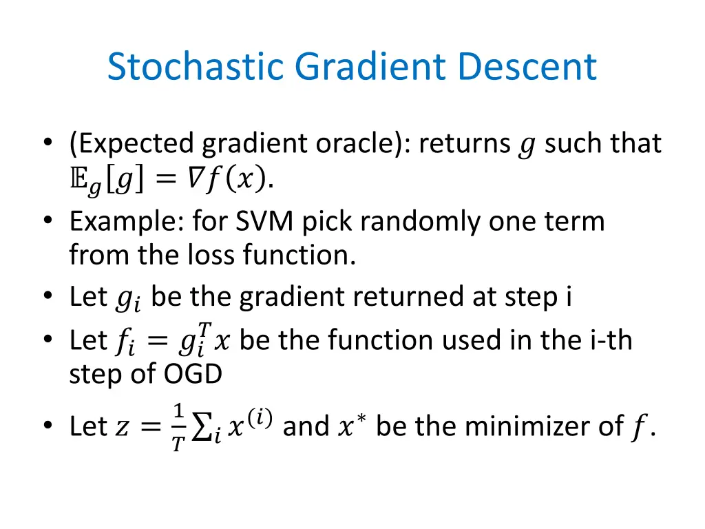 stochastic gradient descent