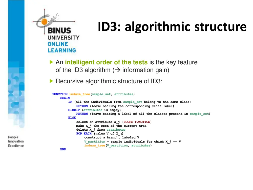 id3 algorithmic structure