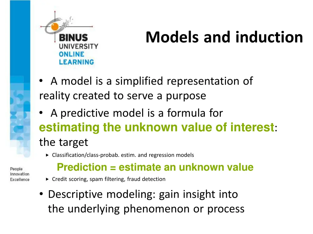 models and induction