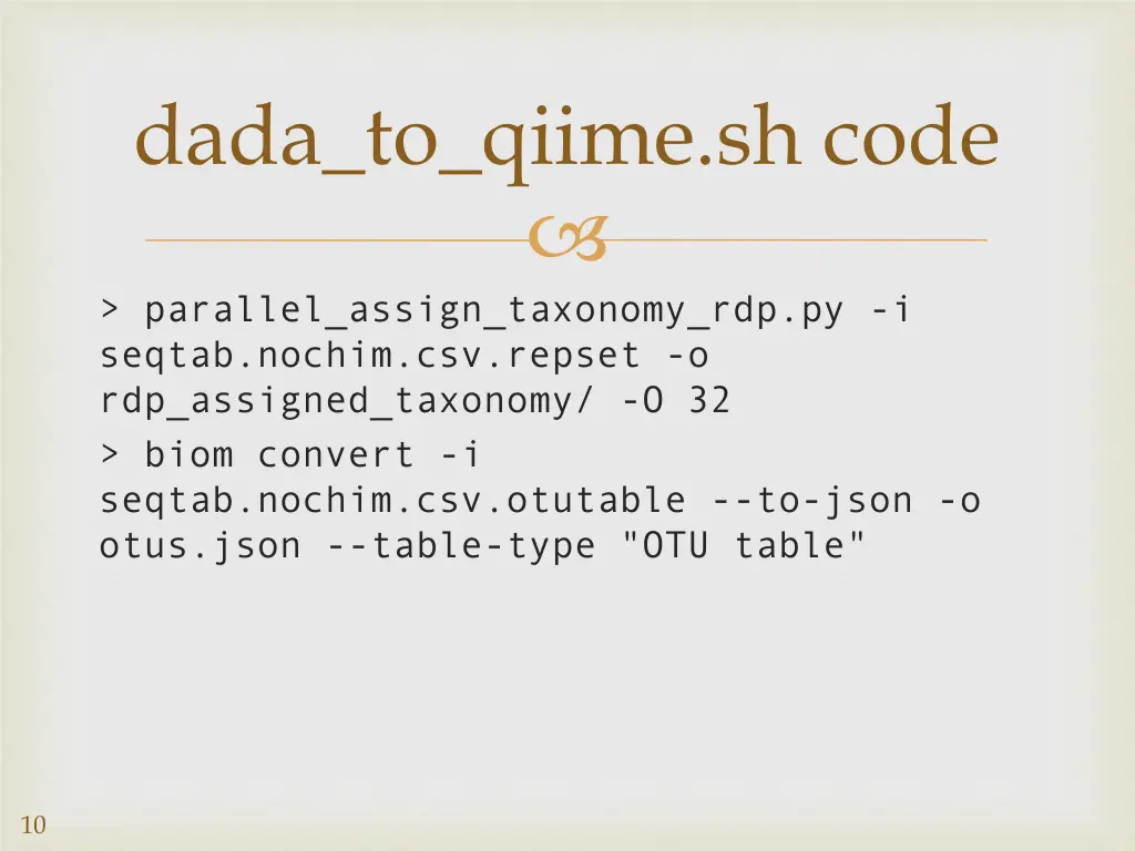 dada to qiime sh code 1