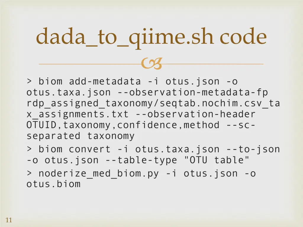 dada to qiime sh code 2