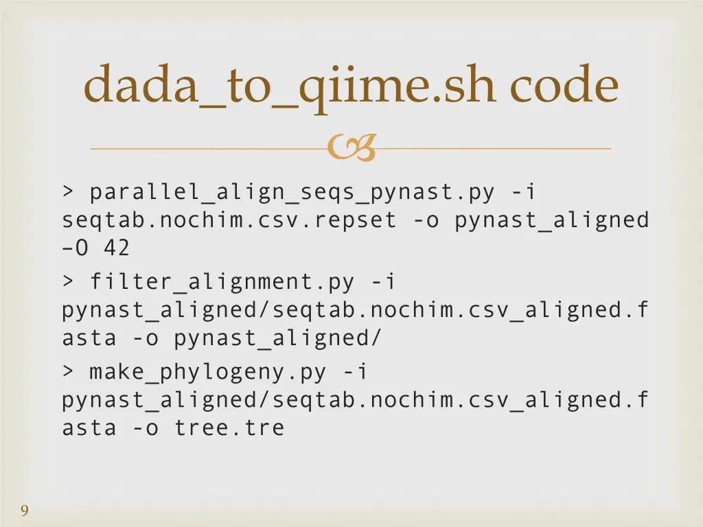dada to qiime sh code