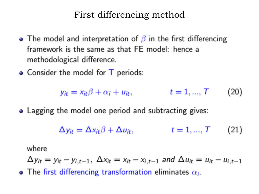 first differencing method 1