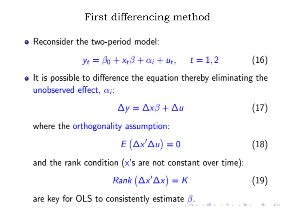 first differencing method
