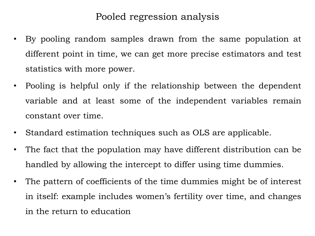 pooled regression analysis 1