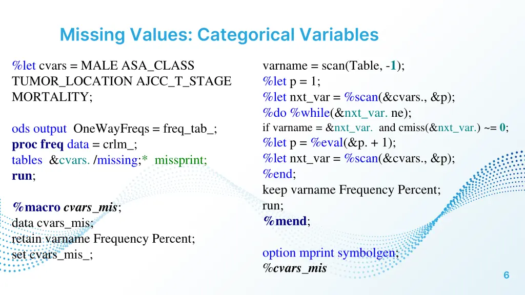 missing values categorical variables