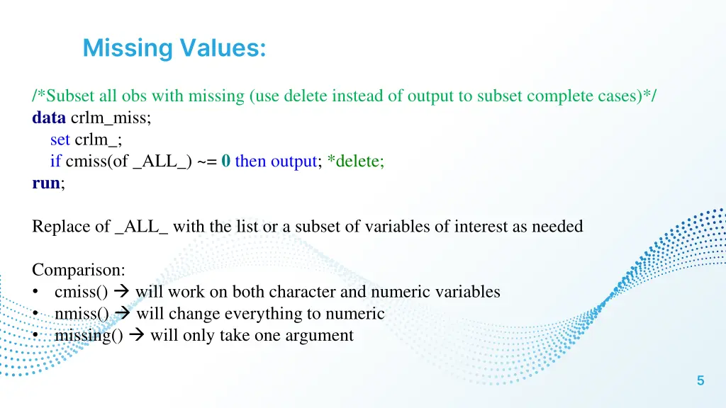 missing values