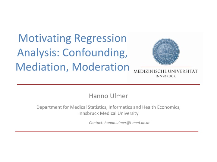 motivating regression analysis confounding