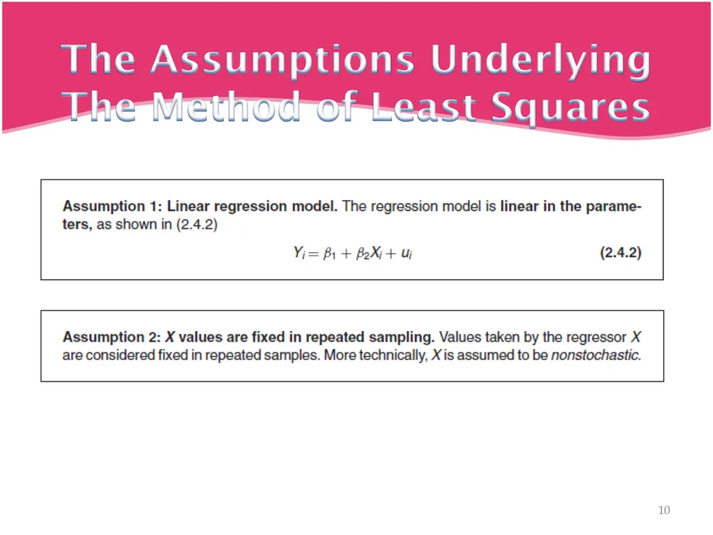 the assumptions underlying the method of least