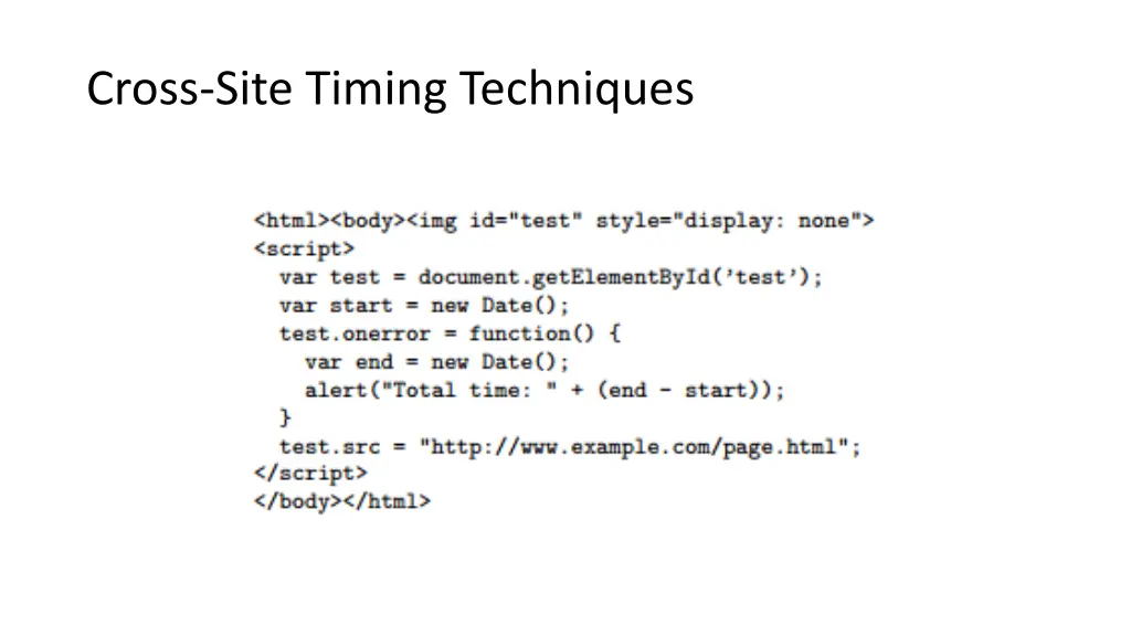cross site timing techniques 1