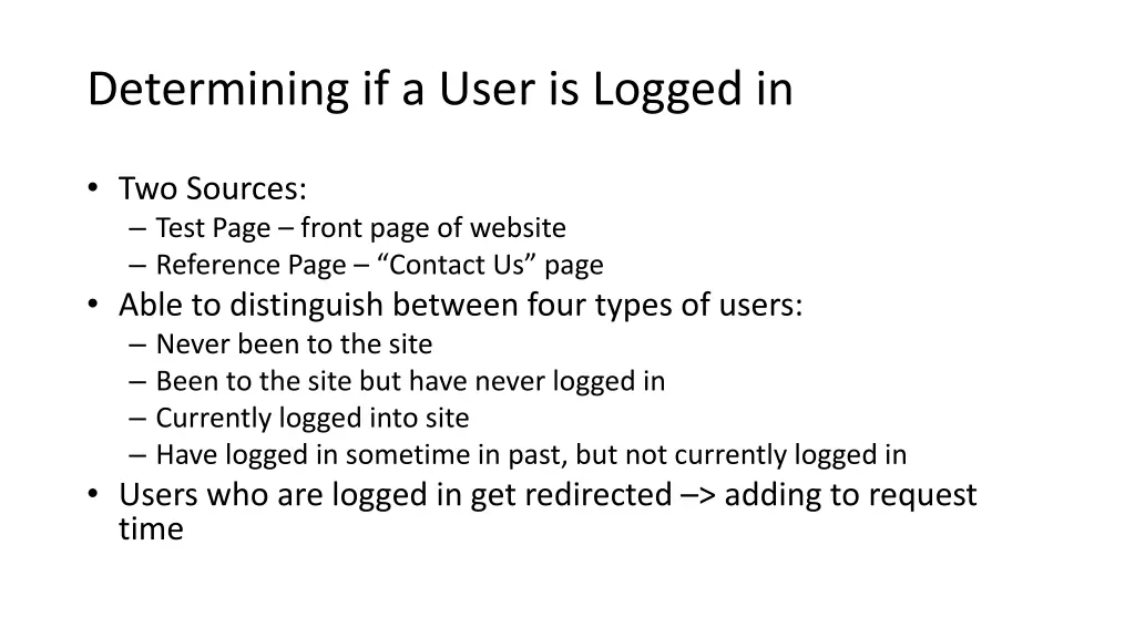 determining if a user is logged in